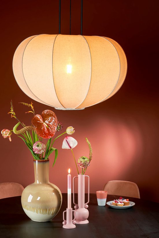 Mica Decorations Pego Pendelleuchte - H94 x Ø83 cm - Leinen - Off White