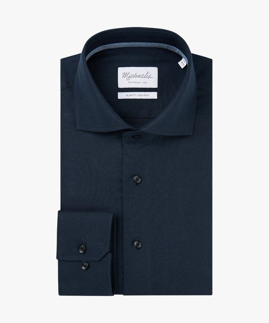 Michaelis slim fit Herrenhemd - dobby - grün - bügelfrei - Kragenweite: 39