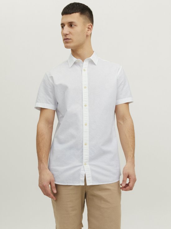 Jack & Jones - Herrenhemden Sommer Kurzarm - Weiß - Größe XL