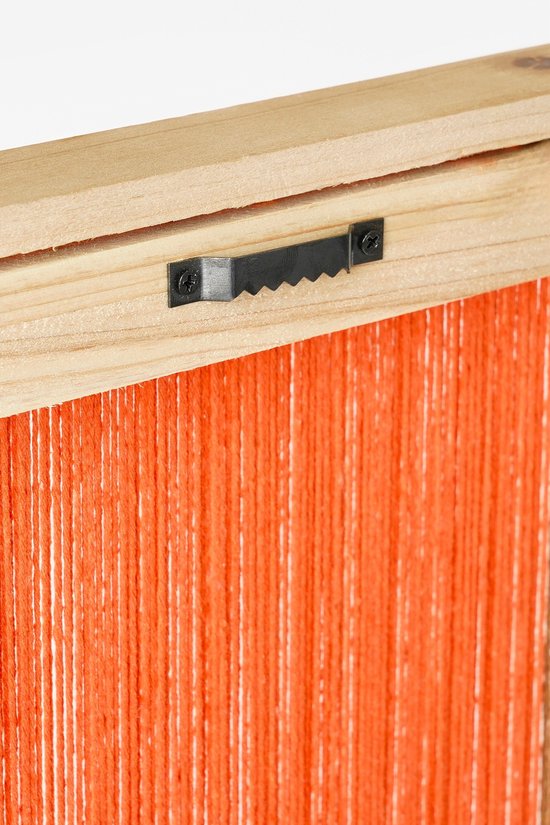 Mica Decorations Kuba Wanddekoration - L50 x B3 x H70 cm - FSC 100% - Baumwolle - Orange/Schwarz/Braun