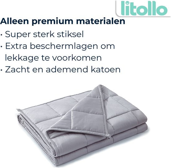 Litollo Gewichtsdecke Kind 4,5 kg - Gewichtsdecke - Langlebiges Bambusmaterial - Anthrazit - 100x150cm