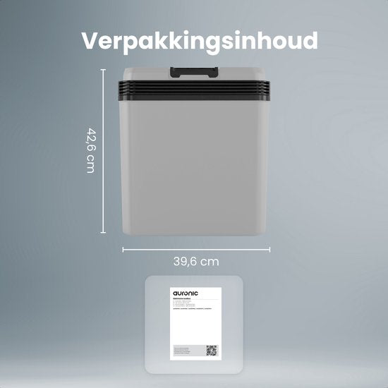 Auronic Coolbox Electric 12V und 230V - 20L - Camping-Kühlschrank - Auto - Kühlung und Heizung - Kühlbox - Hellgrau