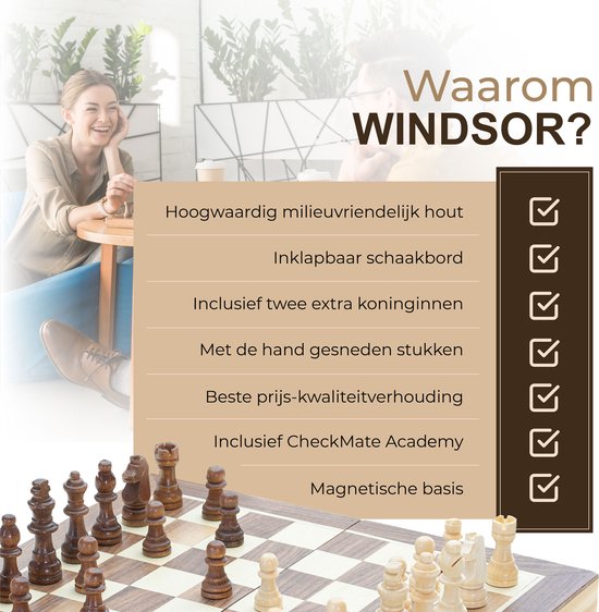 Windsor CheckMate - Schachbrett - 40 cm - Magnetisch