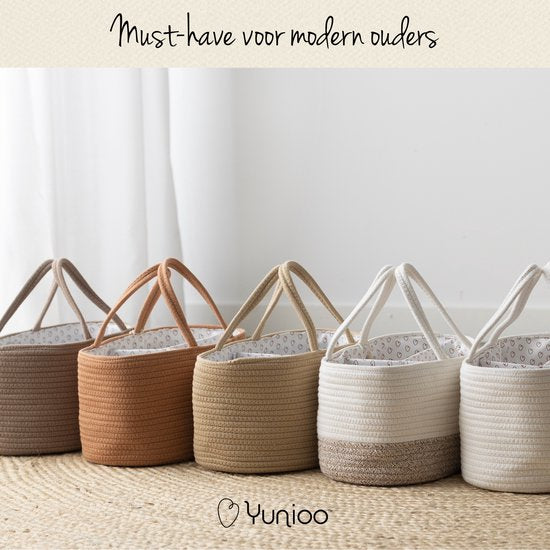 Yunioo Wickeltasche und Warenkorb │ Windelkorb für Baby-Zimmer-Zubehör │ Windel-Organisator │ Kinderzimmer-Aufbewahrungskorb │ Mutterschaft Geschenk Baby-Dusche │Spielzeug-Korb │ Braun