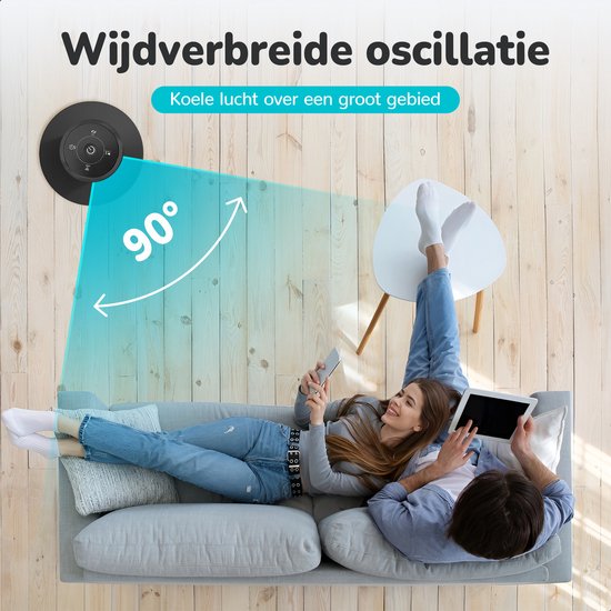 Bloomfold Turmventilator - 38 Zoll - Fernbedienung - Schlafmodus - 12-Stunden-Timer - Voll-LED-Display - Schwarz