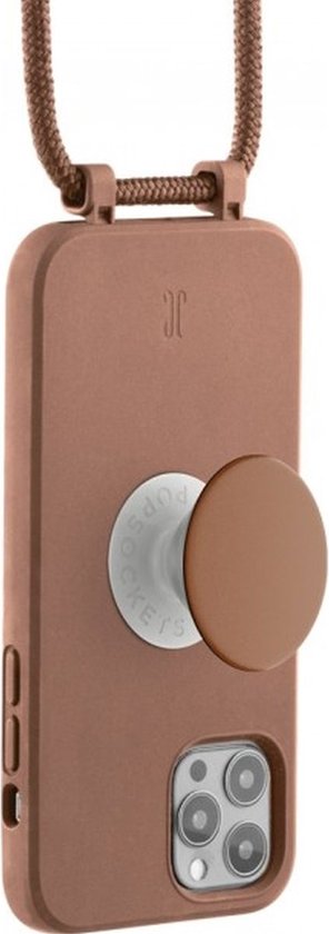 Just Elegance PopGrip Backcover Case - Geeignet für Apple iPhone 14 - Handytasche - Brown Sugar