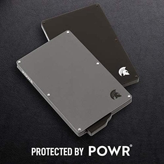Powr RFID Wallet - Smart Wallet - Dünne Brieftasche - Kartenhalter Karten - Kartenhalter mit Geldklammer - Anti-Diebstahl - Titanium - NFC Blocker