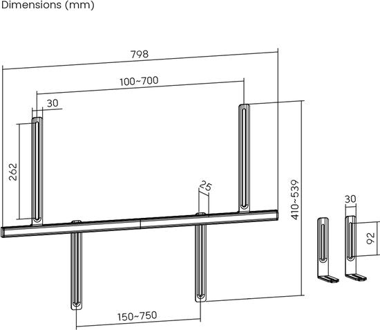 VDD – Soundbar-Halterung – Lautsprecherhalterung – Befestigungshalterung für Soundbar – Universal
