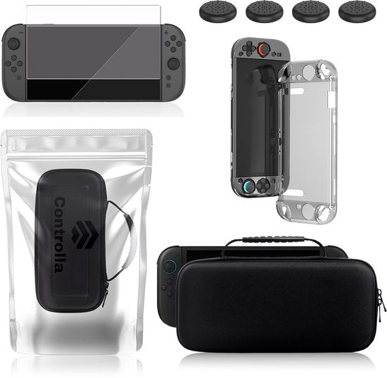 Controlla - Case geeignet für Nintendo Switch 2 - Case geeignet für Nintendo Switch 2 - Inklusive Bildschirmschutz - Schutzhülle - Daumengriffe
