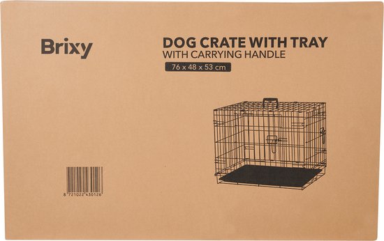 Brixy Hundebank - Sitzbank für Hunde - Größe M - klappbar - 76 x 47 x 54 CM - 2 Türen - Schwarz