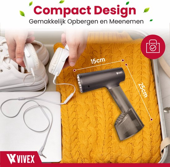 Vivex® Wäschedampfer - Handdampfer für Kleidung und Möbel - Dampfer - kostenloser Aufsatz + Extra-Behälter