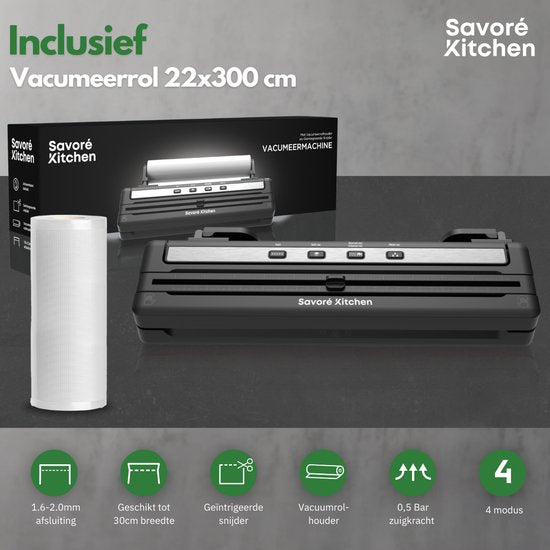 Savoré Kitchen ProSeal Vakuumierer mit Schneidemaschine und Rollenhalter - Vakuummaschinen - Foodsaver - Versiegelungsgerät - Vakuumierer - Vakuummaschine
