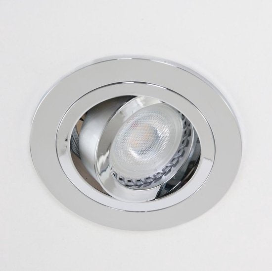 Einbaustrahler Pelite 7304CH in glänzendem Chrom, Ø 10 cm – Modern, schwenkbar, für den Innenbereich geeignet – Steinhauer, Metall, Elektronik, Kunststoff