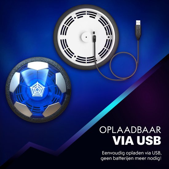 Tech Essentials Hover Ball - 18cm - Led-Beleuchtung - Wiederaufladbar - Hover - Soft Indoor Fußball - Indoor Air Toy Ball - Kinder