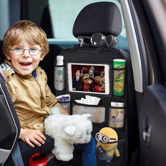 Travelhawk Auto-Organizer - Autositz-Organizer für Kinder - Mit iPad-Halterung - Schwarz