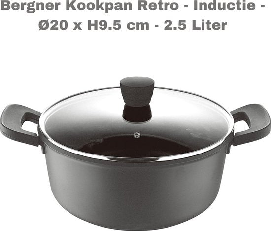 Bergner Kochtopf Retro - Induktion - D20 x H9,5 cm - 2,5 Liter