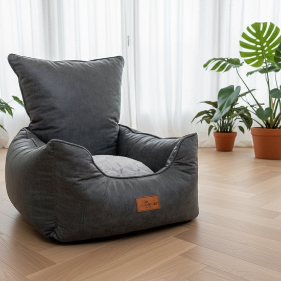 By Cee Cee Hundekorb Auto - Very Luxury Car Dog Basket - Autositz Hund Rücksitz - Autokorb Hund - Autositz Hundedecke - Autositz Hund - auch für Seitensitz - Anthrazit - Ameline