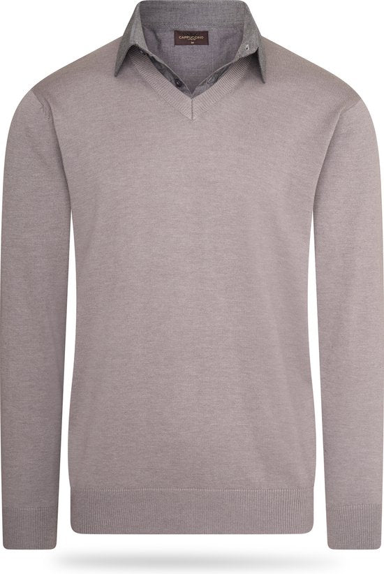 Cappuccino Italia - Herren Pullover Mock Pullover - Grau - Größe L