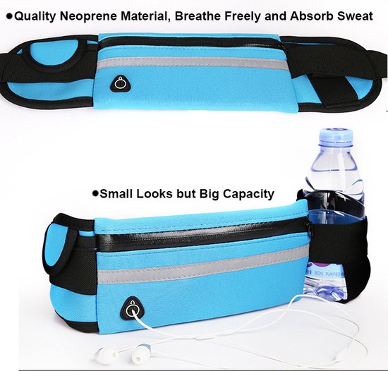Garpex® Laufgürtel - Hüfttasche - Lauftelefonhalter - Laufgürtel - Gürteltasche Damen und Herren - Laufen - Einheitsgröße - Schwarz