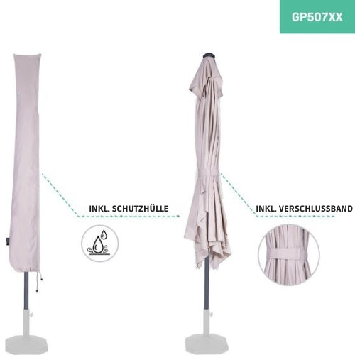 VONROC Premium Sonnenschirm Rapallo - 200x300cm - Neigbar - UV-beständiges Tuch - Beige