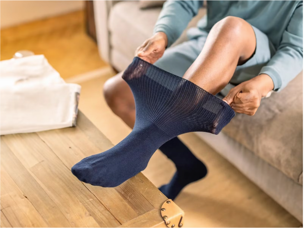 Bambus Diabetes Socken - Ideal für Thrombose - Unisex - 3 Paar - Marine