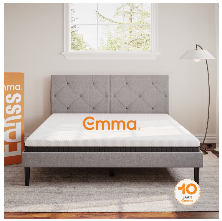 Emma - Express-Matratze - 160 x 200 cm - ausgestattet mit 7 ergonomischen Zonen und Aeroflex-Taschenfedern und atmungsaktivem Bezug - für Bauch-, Rücken- und Seitenschläfer - Textil weiß und grau