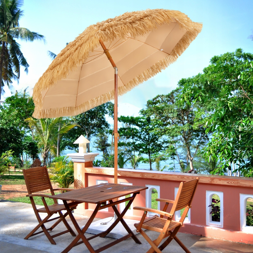 Sonnenschirm Coast 220 cm - beige mit verstellbarer Neigung, stabil und windfest