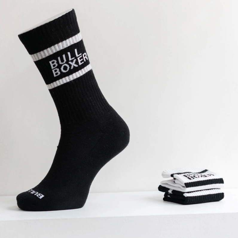 Bullboxer Herren Socken Weiß/Schwarz - 2er-Pack - Größe 35-38