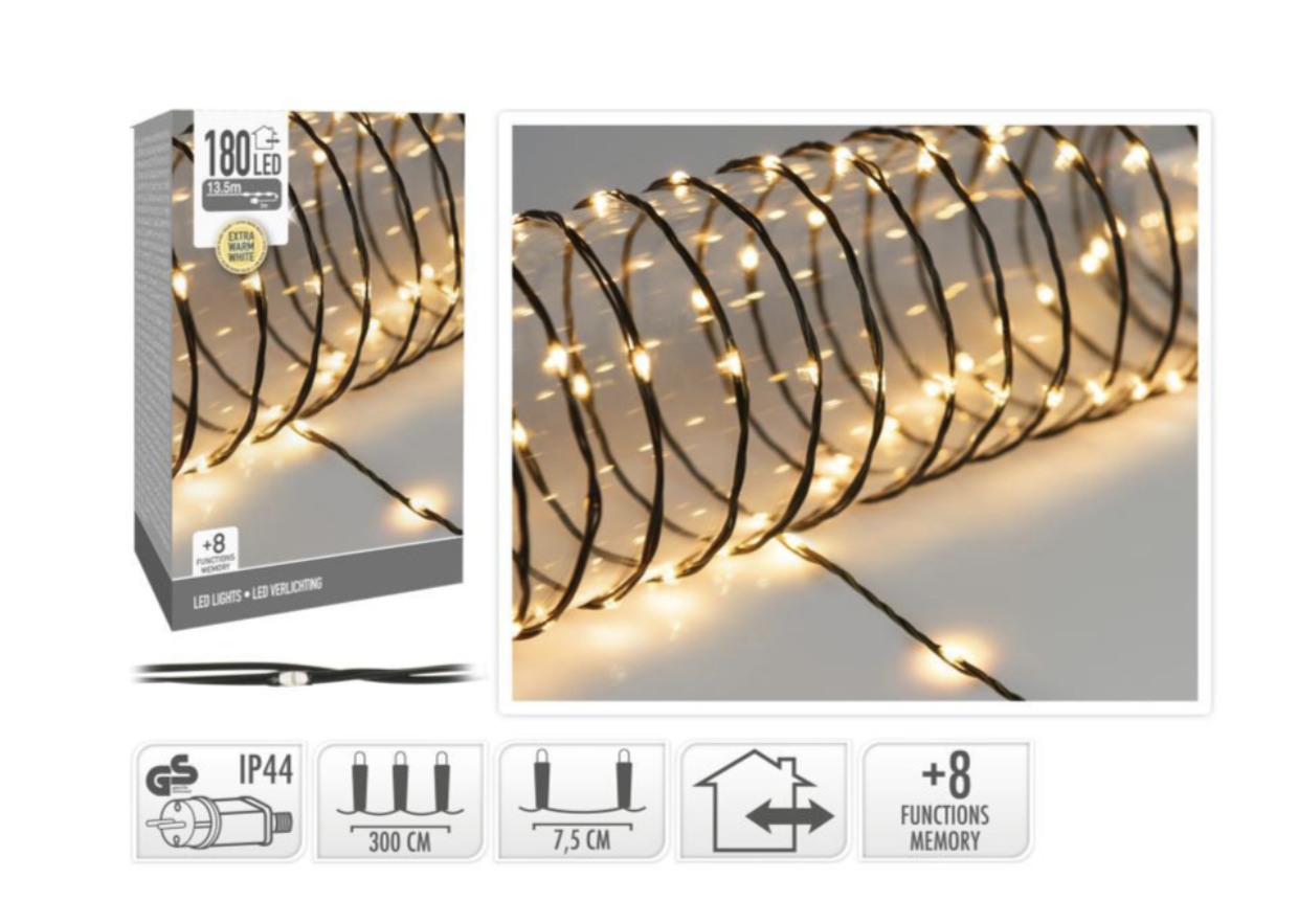 LED-Weihnachtsbeleuchtung 180 LED - Extra warmweiß - Soft Wire - 14 x 9 x 6 cm