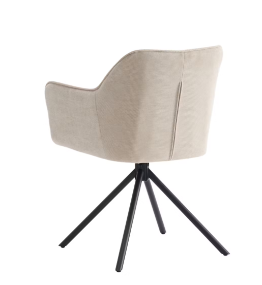 Criks Design Preston Esstisch-Drehstuhl 2er-Pack - Beige - 180° drehbar - 80,5 x 58 x 59 cm