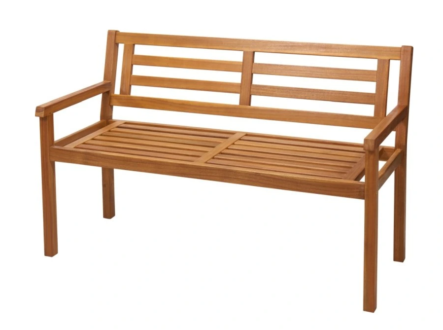 ProGarden Gartenbank - 120 x 57 x 75 cm - Akazie - natürliche Teakholzoptik