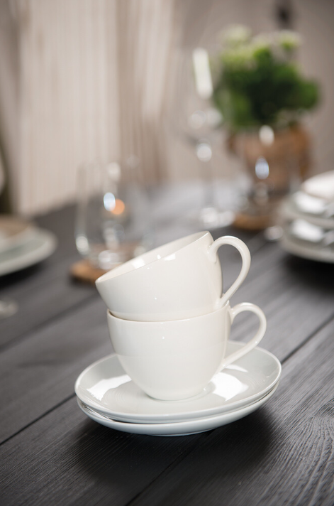 Vivo Villeroy & Boch Group Basic White Kaffeetasse - Premium Porcelain 6er Set - Weiß