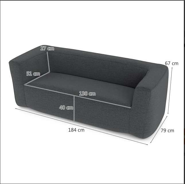Coast Doppeltes aufblasbares Sofa - abnehmbarer Bezug - 2 Personen - Grau