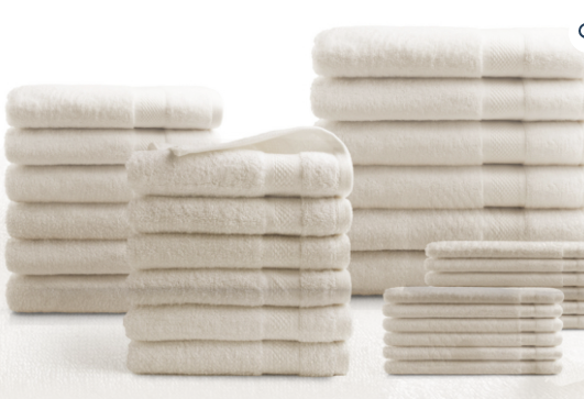 DoubleDry 30-teiliges Badtextil-Set - 500 g/m2 - Creme