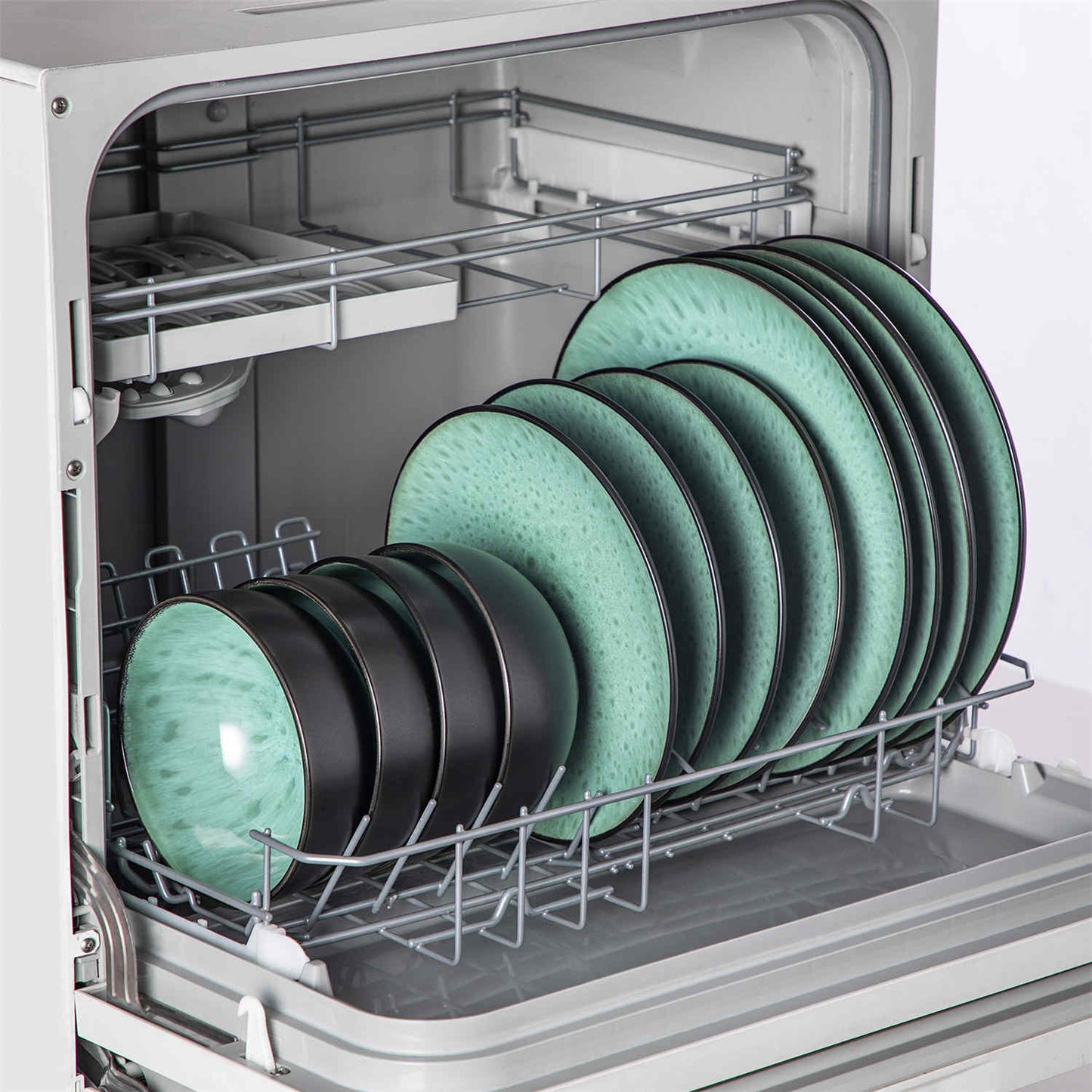 Vancasso Bubble 12-teiliges Geschirrset - Grün - 26,9 cm / 22 cm / 15,3 cm - Geschirr für 4 Personen