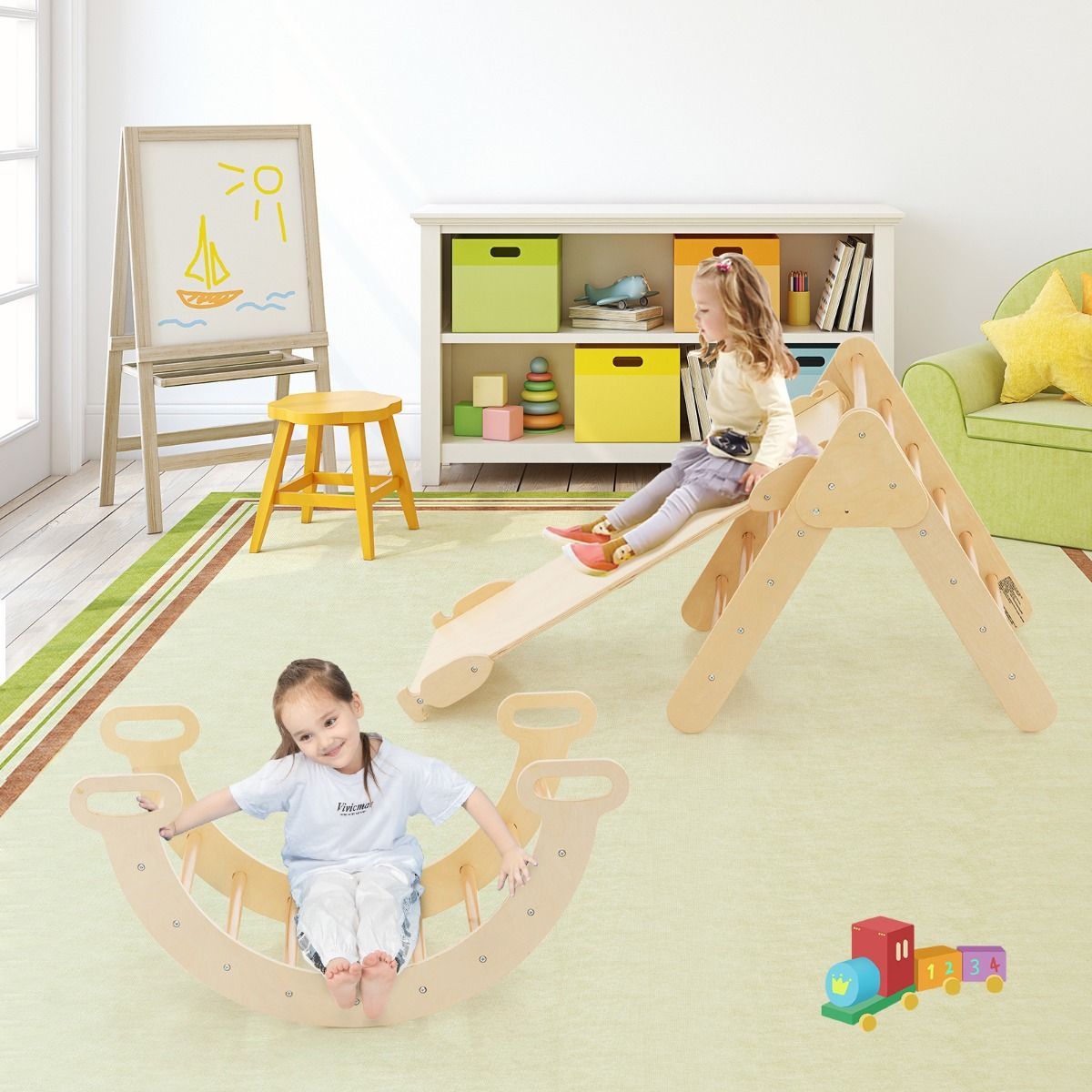 Klettersteigset für Kinder - 3-in-1 - Holz
