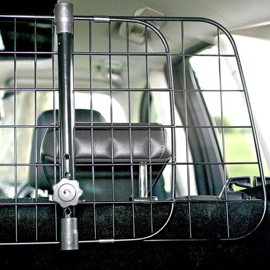 Sakura Hundegitter zur Befestigung an den Kopfstützen im Auto SS5259 – einfache Montage für Schrägheckmodelle, SUVs, Kombis und MPVs – in der Breite verstellbar, kein Werkzeug erforderlich
