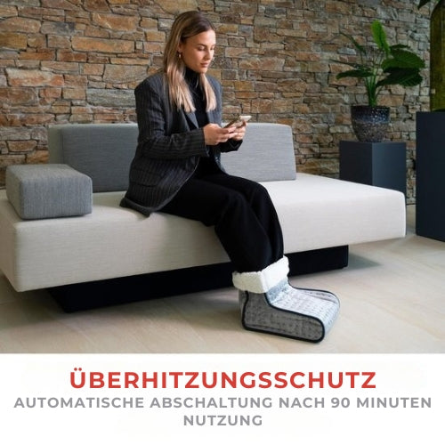 Alpina - Elektrischer Fußwärmer - Überhitzungsschutz - Innenbezug waschbar - 3 Heizstufen - Grau