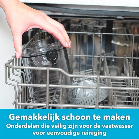 Hurricane Juicer - Entsafter für Obst und Gemüse - Slowjuicer - Kabellos inklusive USB-Ladekabel - 500 RPM - Silber