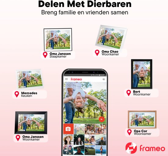 Denver Digitaler Bilderrahmen 15,6 Zoll - XL - Full HD - Frameo App - Fotorahmen - WLAN - 16GB - IPS Touchscreen - PFF1515B