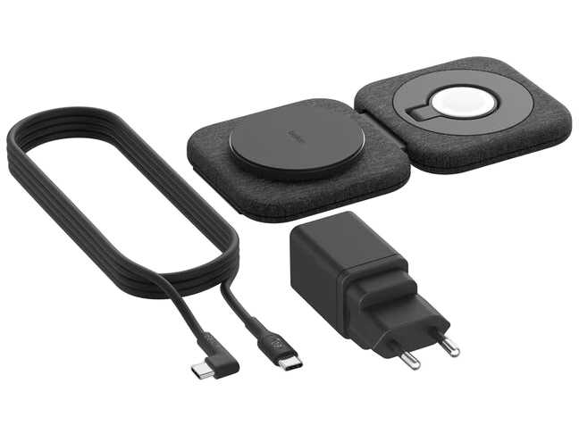 Belkin BoostCharge Pro 2-in-1-Magnet-Ladeplatte für unterwegs mit Qi2 15 W
