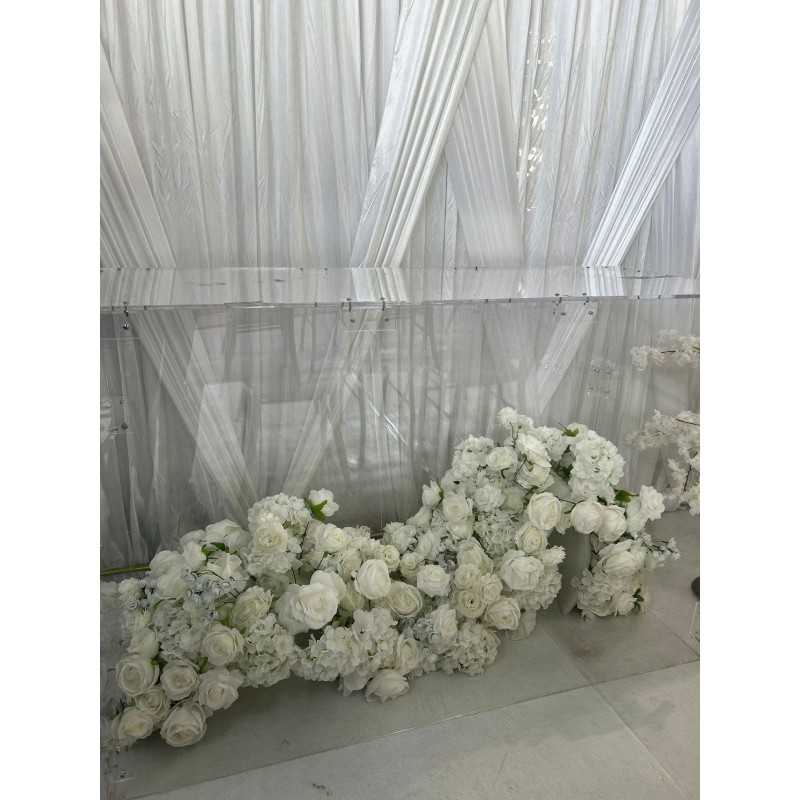 Passiondecor Tischläufer Lea – Weiß – 200 x 55 cm – Nicht in Kombination mit weißen Tischblumen