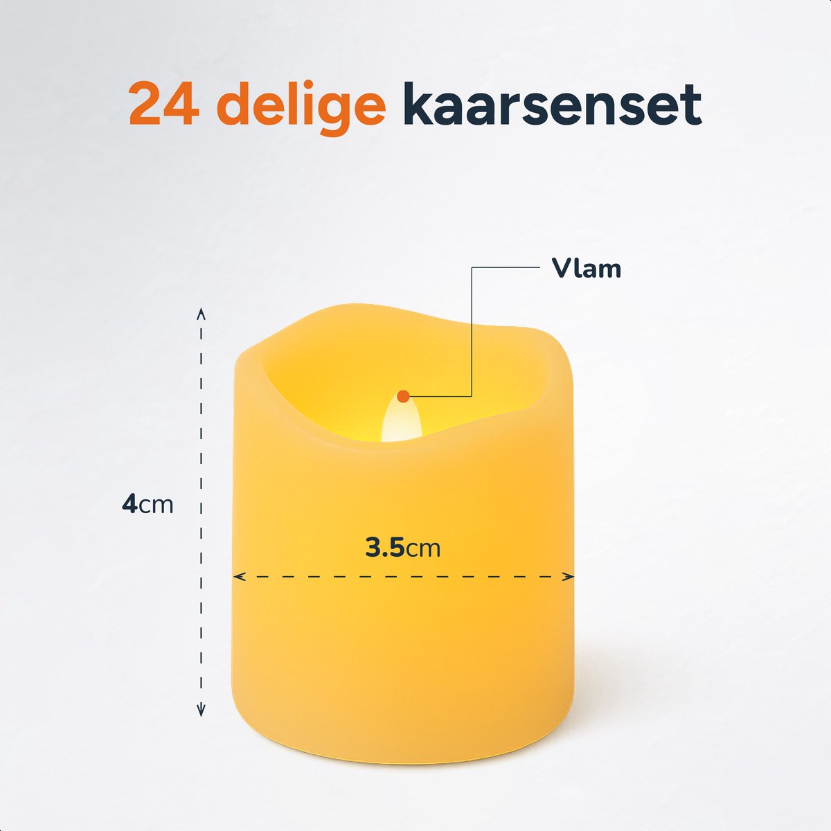 Realistische LED-Kerzen mit Flamme - 24 Kerzen - inkl. Batterien - Dinner - Fake - Kerzen - Wiederaufladbar - Timer - Stumpfe Kerze - Luft