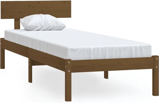 vidaXL - Bettrahmen - massiv - Kiefernholz - honigbraun - 90x200 - cm