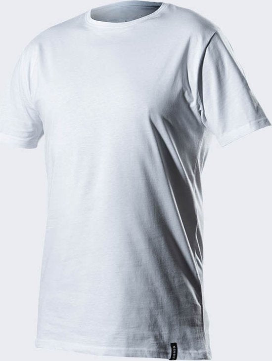LebasQ - Steve's T-Shirt für Männer - 3er-Pack - mit Rundhalsausschnitt - Extra lang - als Unterhemd geeignet - Weiß - XL - Baumwolle