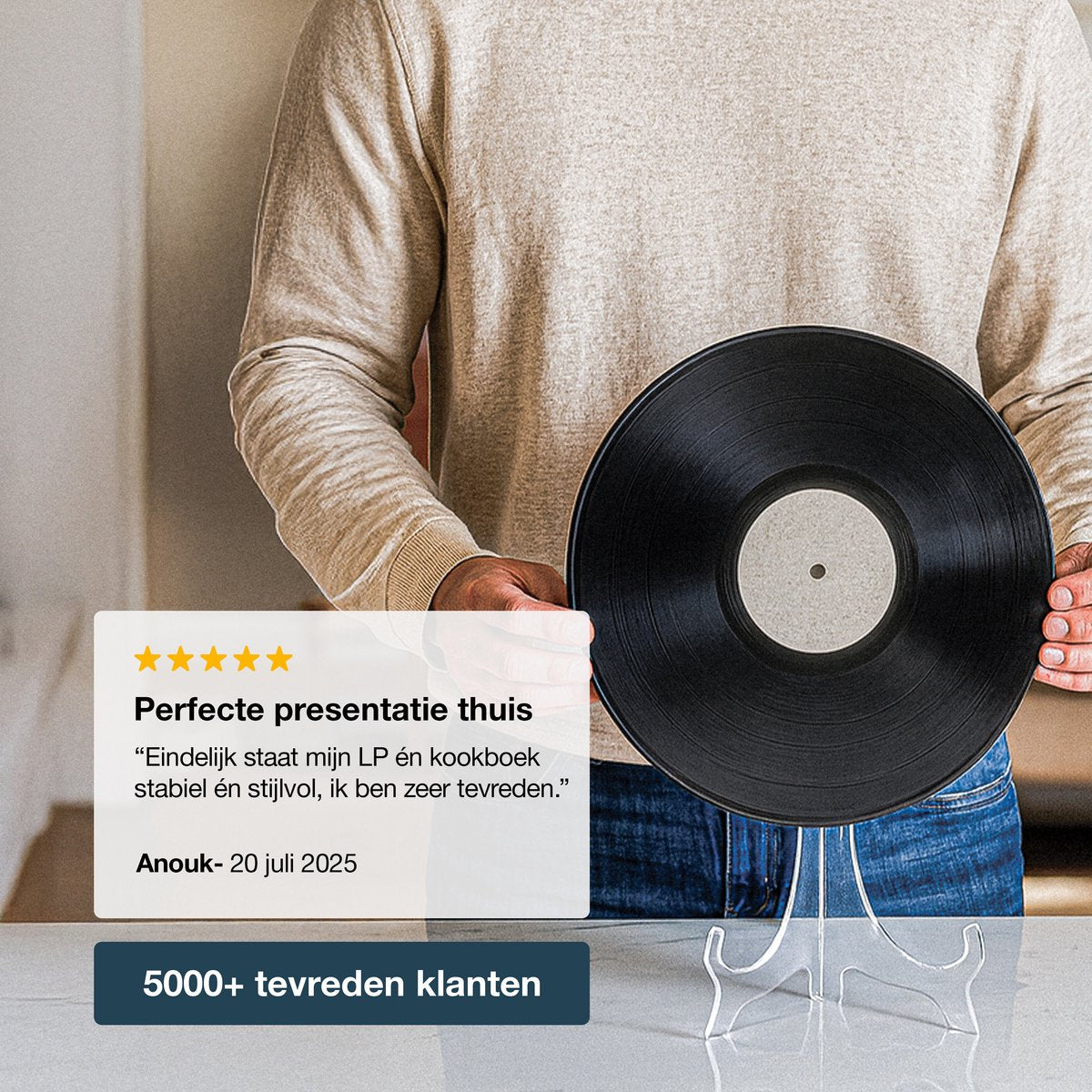 LUFT Schildständer Transparent 25x16 cm - Elegante Halterung für Teller, Bücher und Tablets