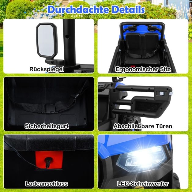 Coast Electric Child Car 12V - Kippauto mit Fernbedienung 106 x 60 x 59 cm - Dunkelblau