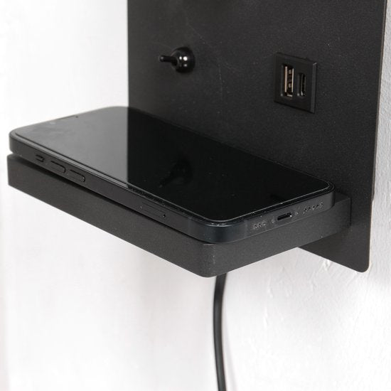 Mexlite Wandleuchte Upround - schwarz - Metall - 3654ZW