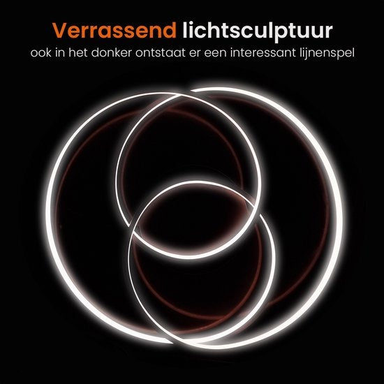 Goliving Spiral Deckenleuchte - Deckenleuchte - Wohnzimmer - Schlafzimmer - LED Ringe - 35w - Ø 63 cm - Schwarz