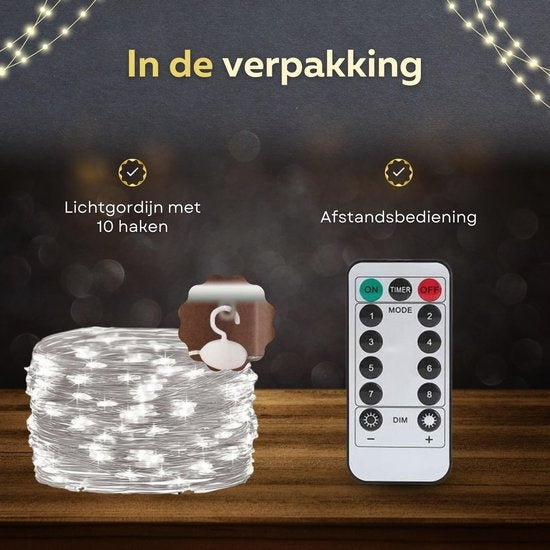 Giftmas - LED-Lichtvorhang - Weihnachtsbeleuchtung für draußen & drinnen - Inklusive Fernbedienung - 8 Modi, 300 LEDs - 3x3m